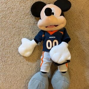 Mickey Mouse Plush in Broncos Jersey